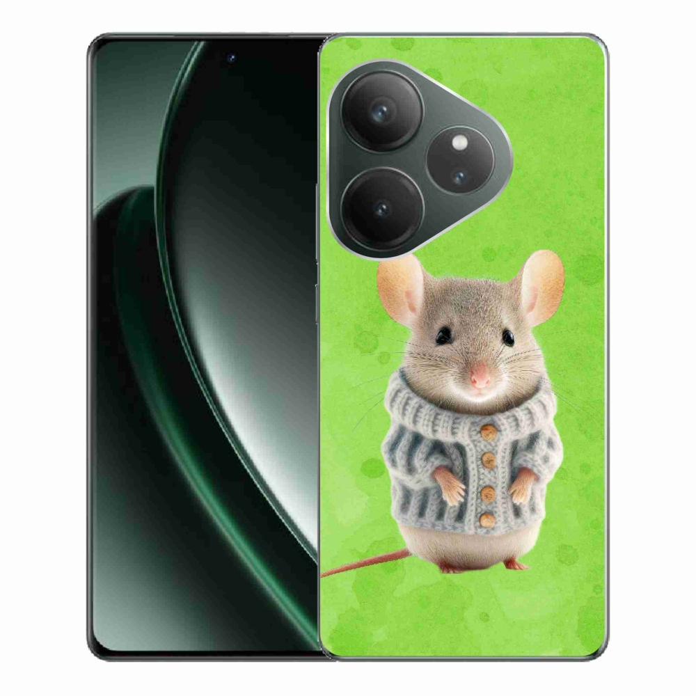 Gelový kryt mmCase na Realme GT 6 5G/GT 6T 5G - myška ve svetru