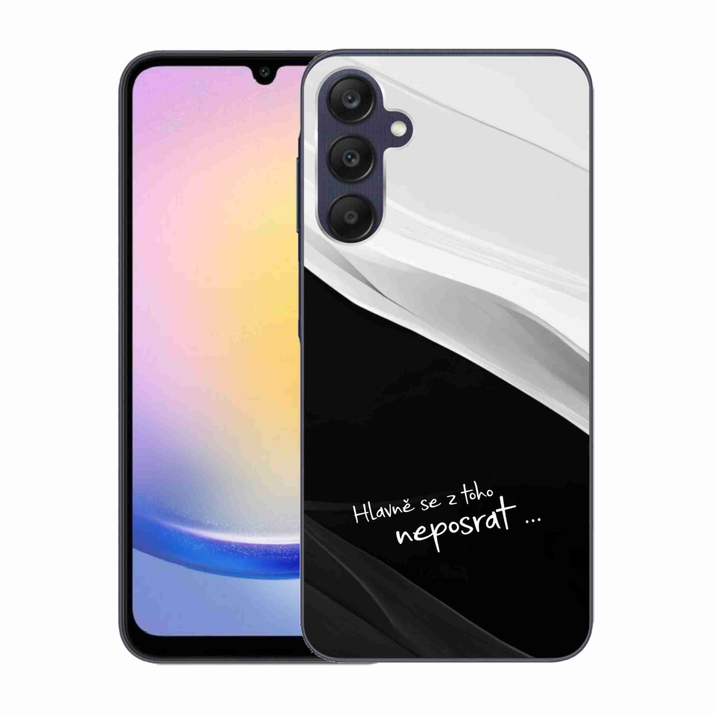 Gelový kryt mmCase na Samsung Galaxy A25 5G - vtipný text 13 černobílé pozadí