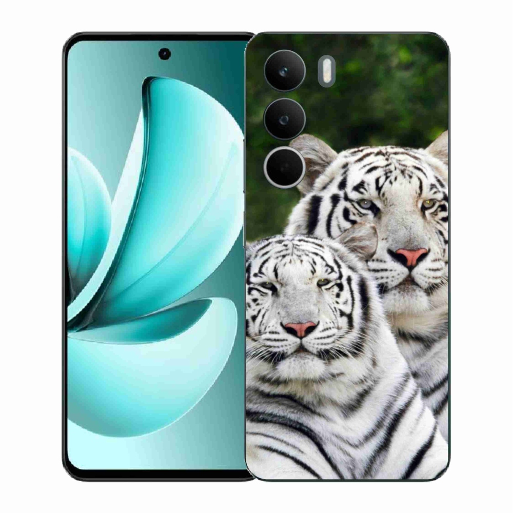 Gelový kryt mmCase na Realme C71 - bílí tygři