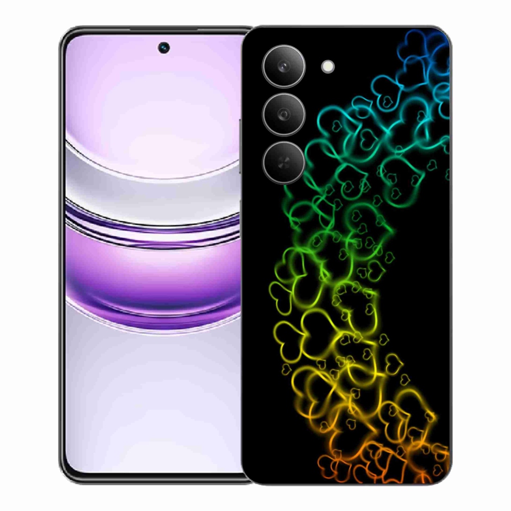 Gelový kryt mmCase na Realme 14x 5G - barevná srdíčka