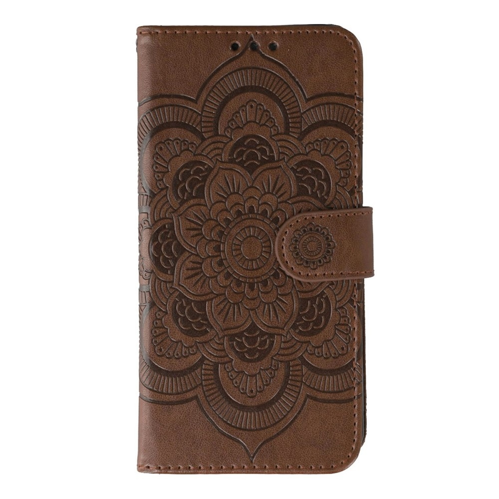 Mandala knížkové pouzdro na Xiaomi Redmi 15 5G - hnědé