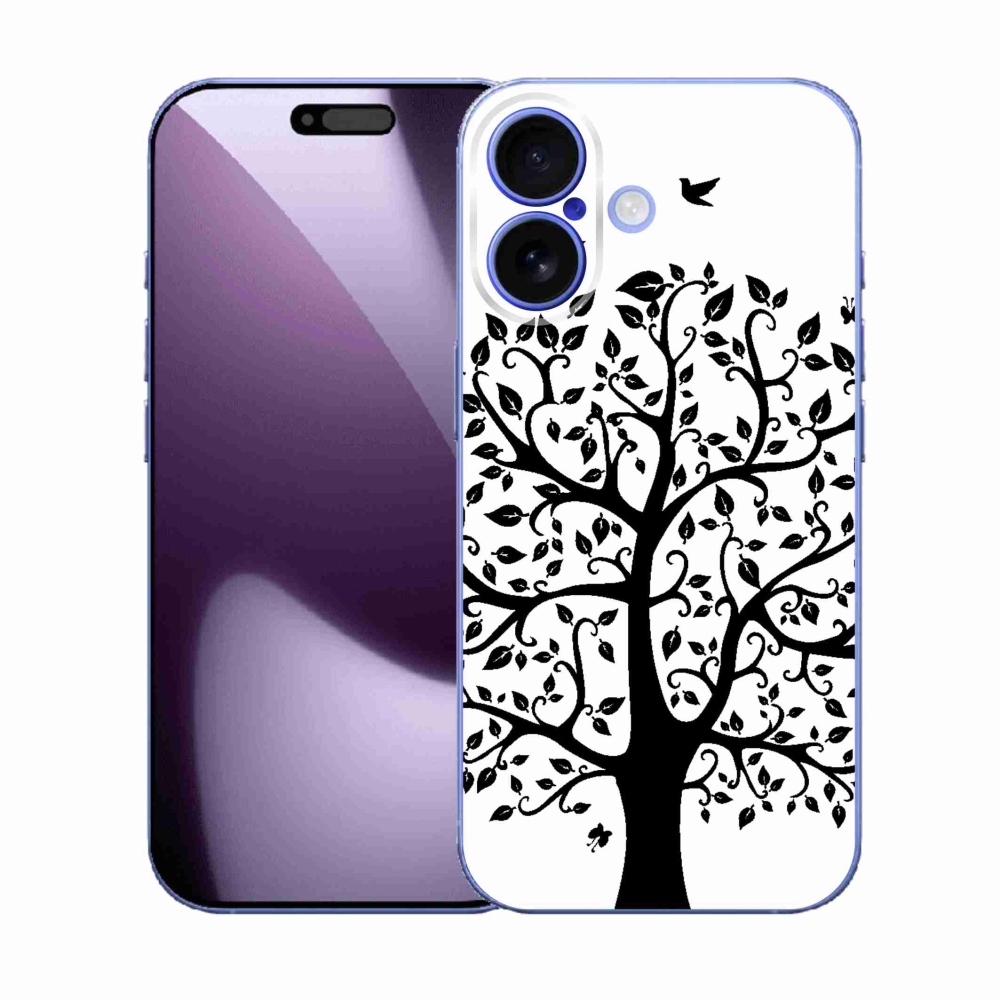 Gelový kryt mmCase na iPhone 17 - černobílý strom