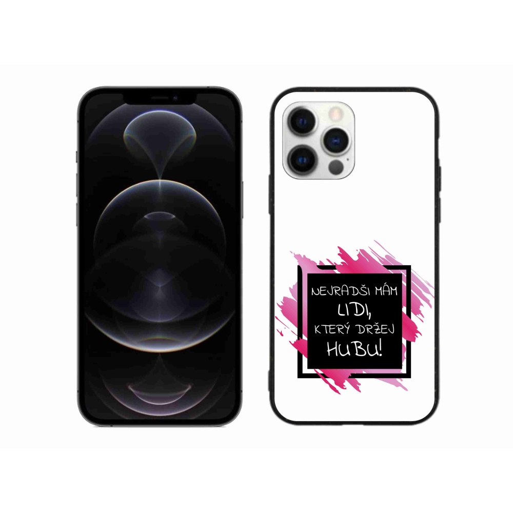 Gelový kryt mmCase na iPhone 12 Pro Max - vtipný text 7 černobílé pozadí