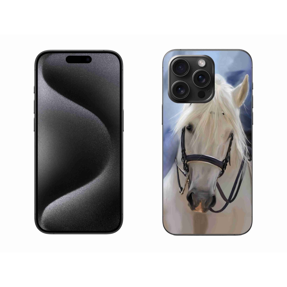 Gelový kryt mmCase na iPhone 15 Pro Max - bílý kůň