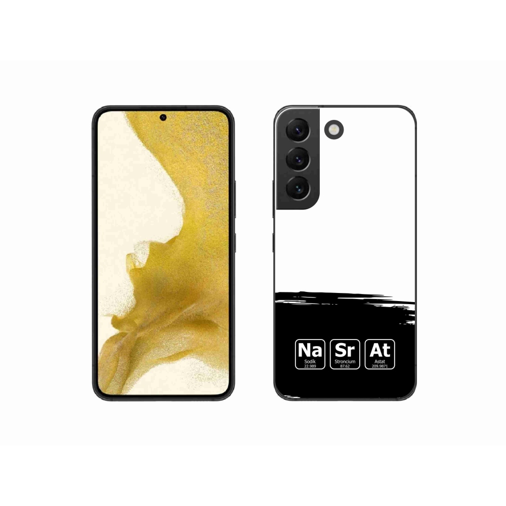 Gelový kryt mmCase na Samsung Galaxy S22 5G - chemické prvky černobílé pozadí