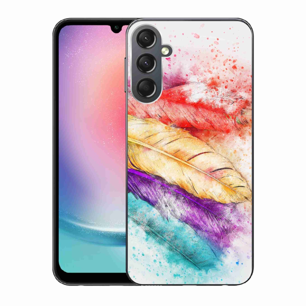 Gelový kryt mmCase na Samsung Galaxy A24 - barevné peří