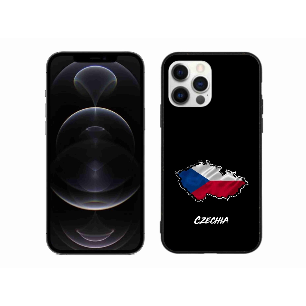 Gelový kryt mmCase na iPhone 12 Pro Max - Czechia černé pozadí