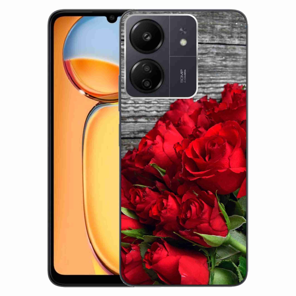 Gelový kryt mmCase na Xiaomi Poco C65/Redmi 13C - červené růže