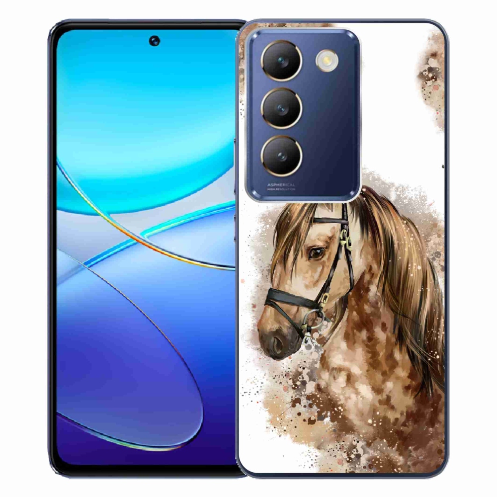 Gelový kryt mmCase na Vivo V40 SE 4G/5G - hnědý kreslený kůň
