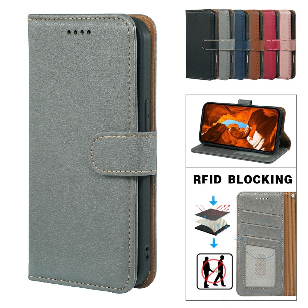Clasp knížkové pouzdro na Xiaomi Redmi 15 5G - šedé