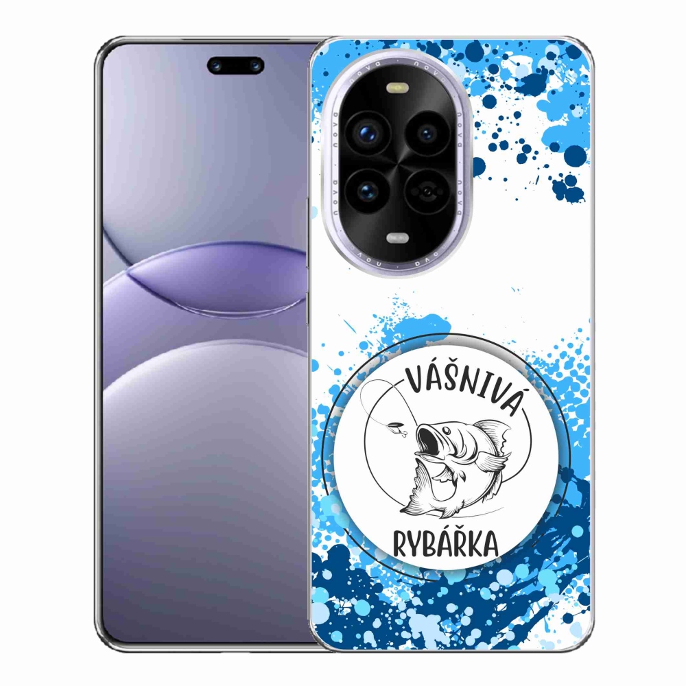Gelový kryt mmCase na Huawei Nova 13 Pro 5G - vášnivá rybářka bílé pozadí