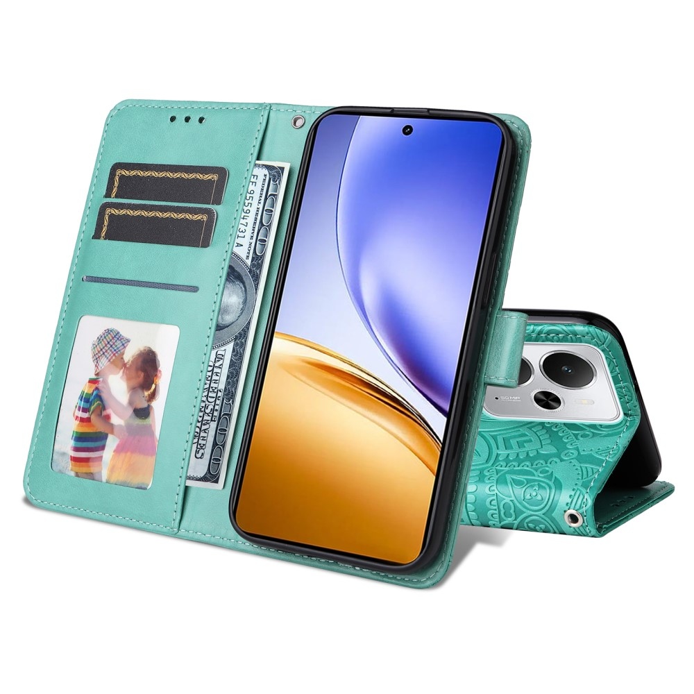 Sunflower knížkové pouzdro na Realme 14 5G - modrozelené