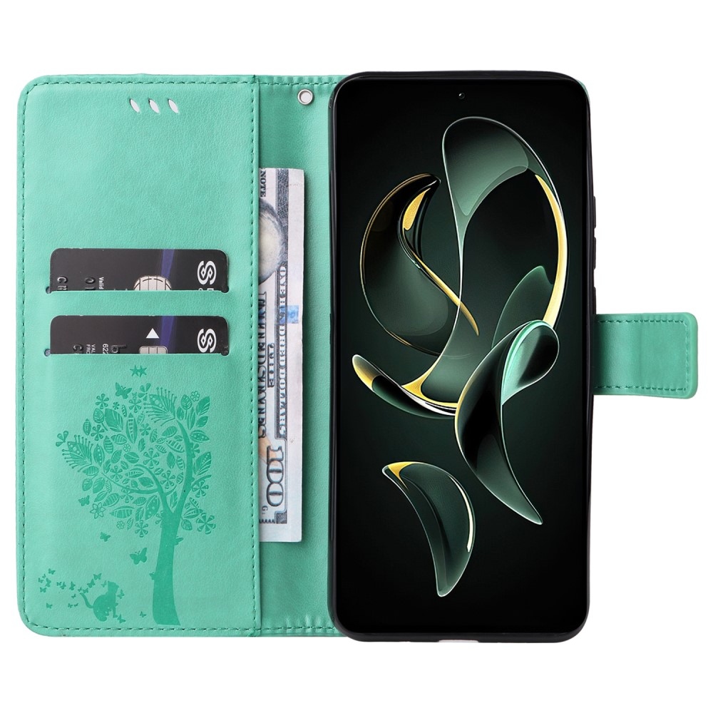 Tree knížkové pouzdro na Xiaomi 13T/13T Pro - modrozelené