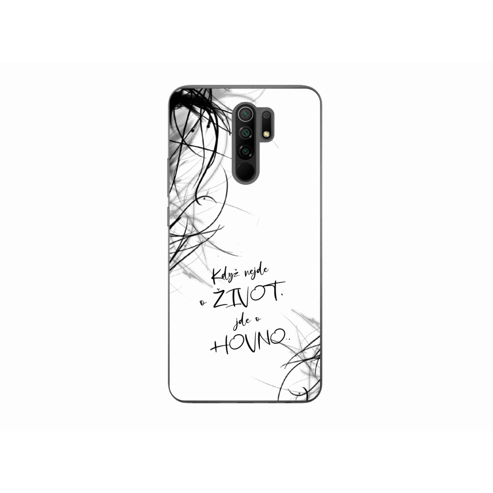 Gelový kryt mmCase na Xiaomi Redmi 9 - vtipný text 16 bílé pozadí