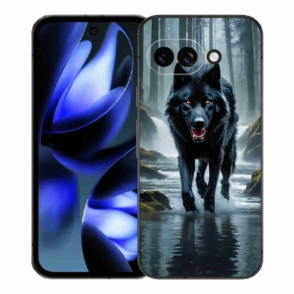Gelový kryt mmCase na Google Pixel 9a - černý vlk