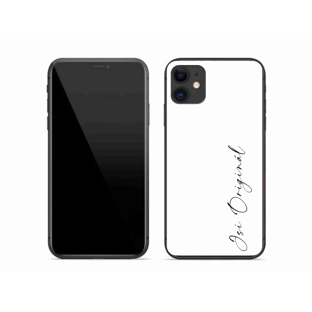 Gelový kryt mmCase na iPhone 11 - jsi originál bílé pozadí