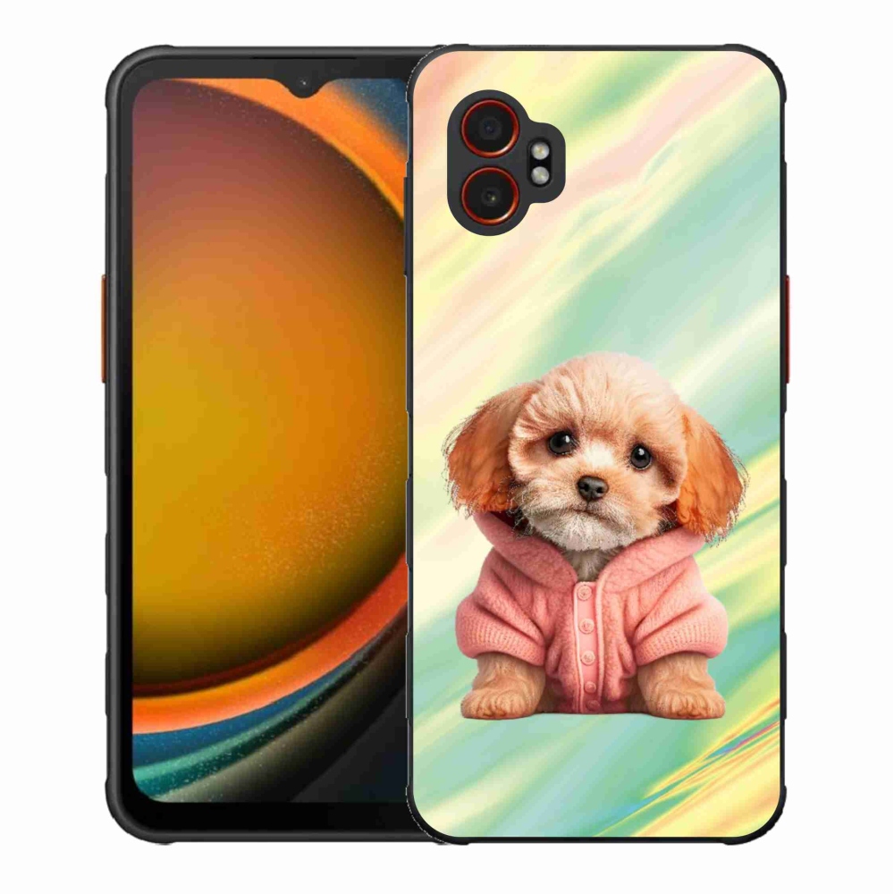 Gelový kryt mmCase na Samsung Galaxy Xcover 7 Pro - štěně ve svetru