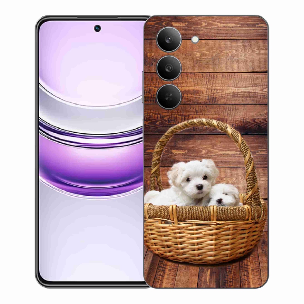 Gelový kryt mmCase na Realme 14x 5G - štěňátka