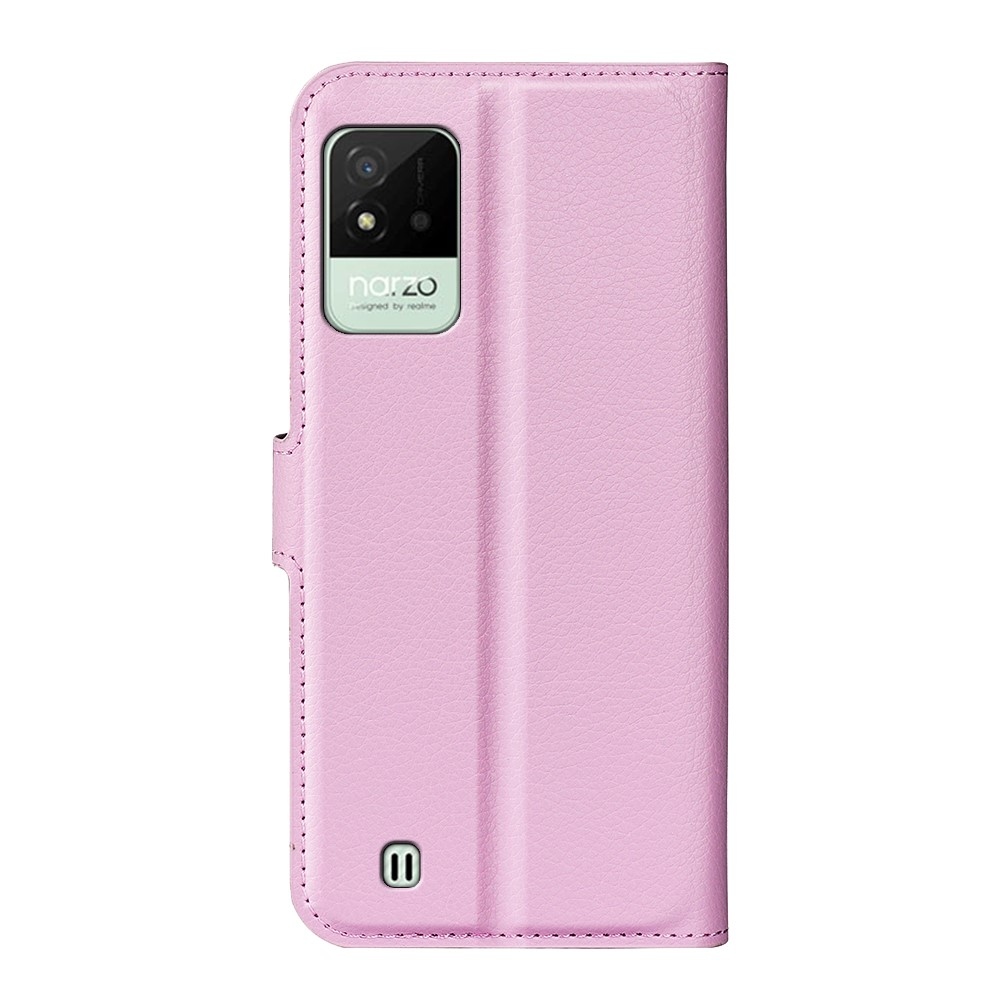 Litchi knížkové pouzdro na Realme Narzo 50i - růžový