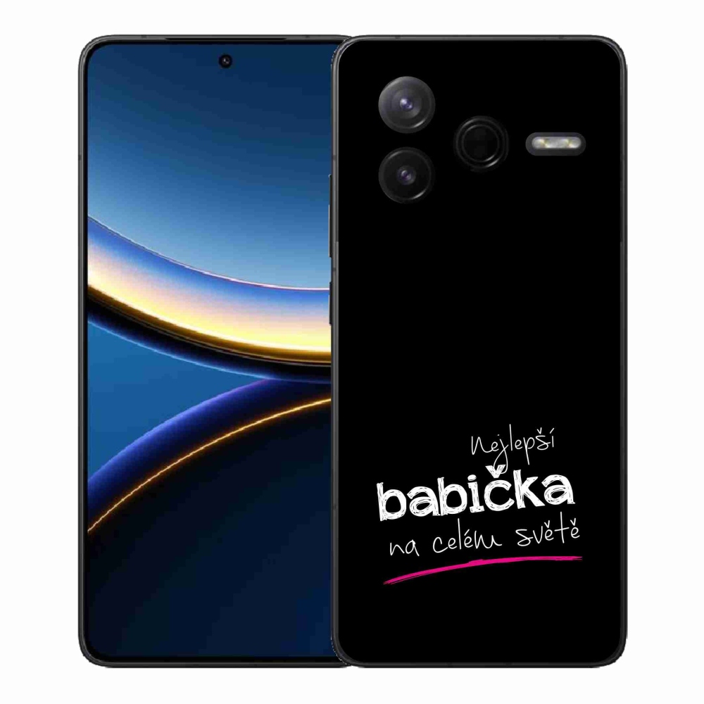 Gelový kryt mmCase na Xiaomi Poco F7 Pro - nejlepší babička 4 černé pozadí