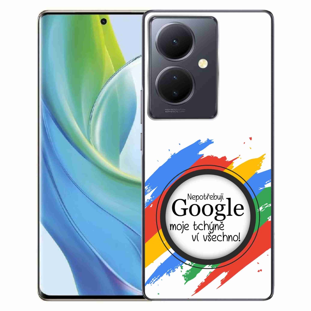 Gelový kryt mmCase na Vivo V29 Lite 5G - tchýně ví všechno bílé pozadí