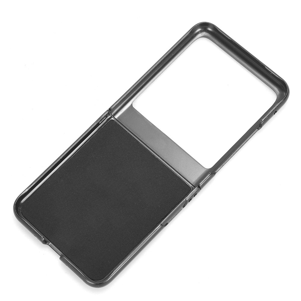 Vintages plastový kryt s umělou kůží na Motorola Razr 40 Ultra 5G - oranžový