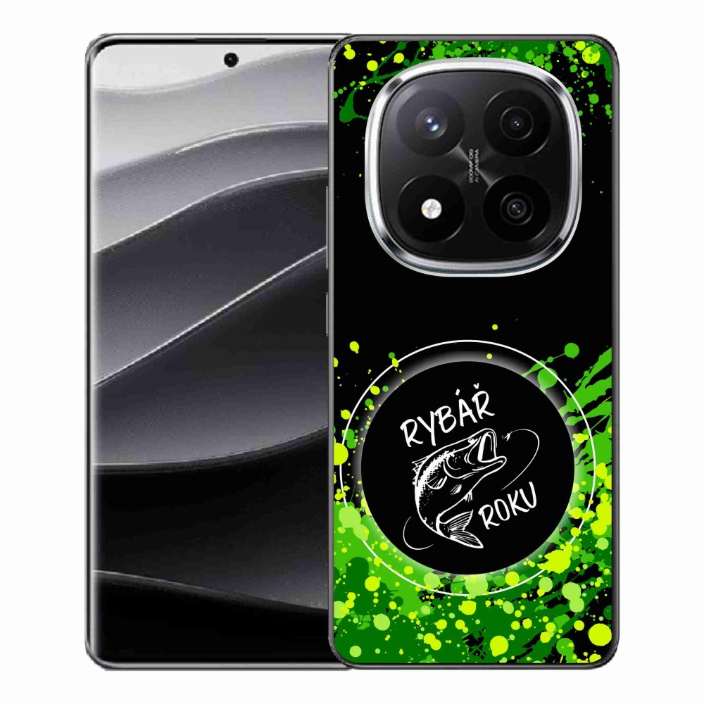 Gelový kryt mmCase na Xiaomi Redmi Note 14 Pro+ 5G - rybář roku černé pozadí