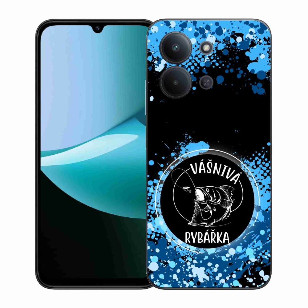 Gelový kryt mmCase na Xiaomi Redmi 15C 4G (171mm)/Poco C85 4G (171mm) - vášnivá rybářka černé pozadí