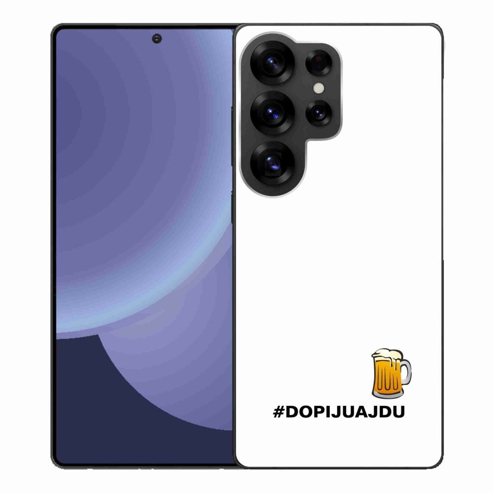 Gelový kryt mmCase na Samsung Galaxy S25 Ultra - pivní motiv 1 bílé pozadí