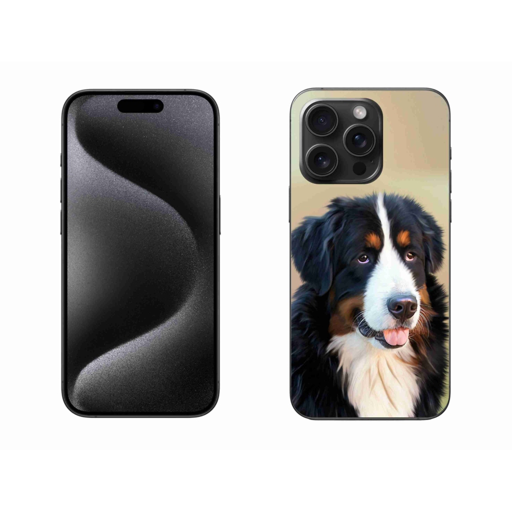 Gelový obal mmCase na iPhone 15 Pro Max - bernský salašnický pes