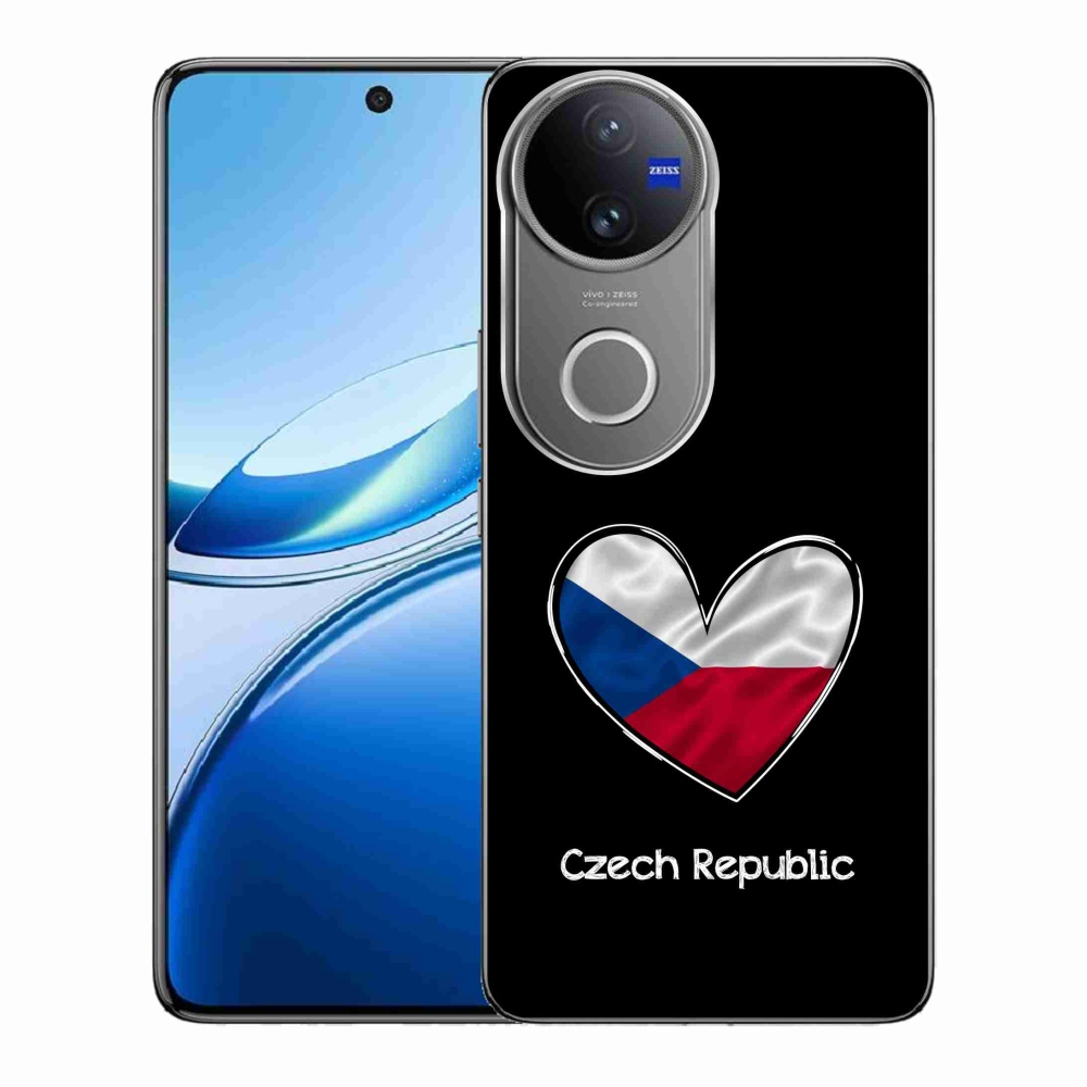 Gelový kryt mmCase na Vivo V50 5G - vlajka srdce černé pozadí
