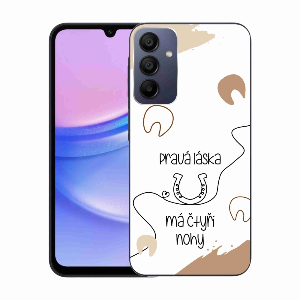 Gelový kryt mmCase na Samsung Galaxy A15 4G/5G - koňský motiv bílé pozadí