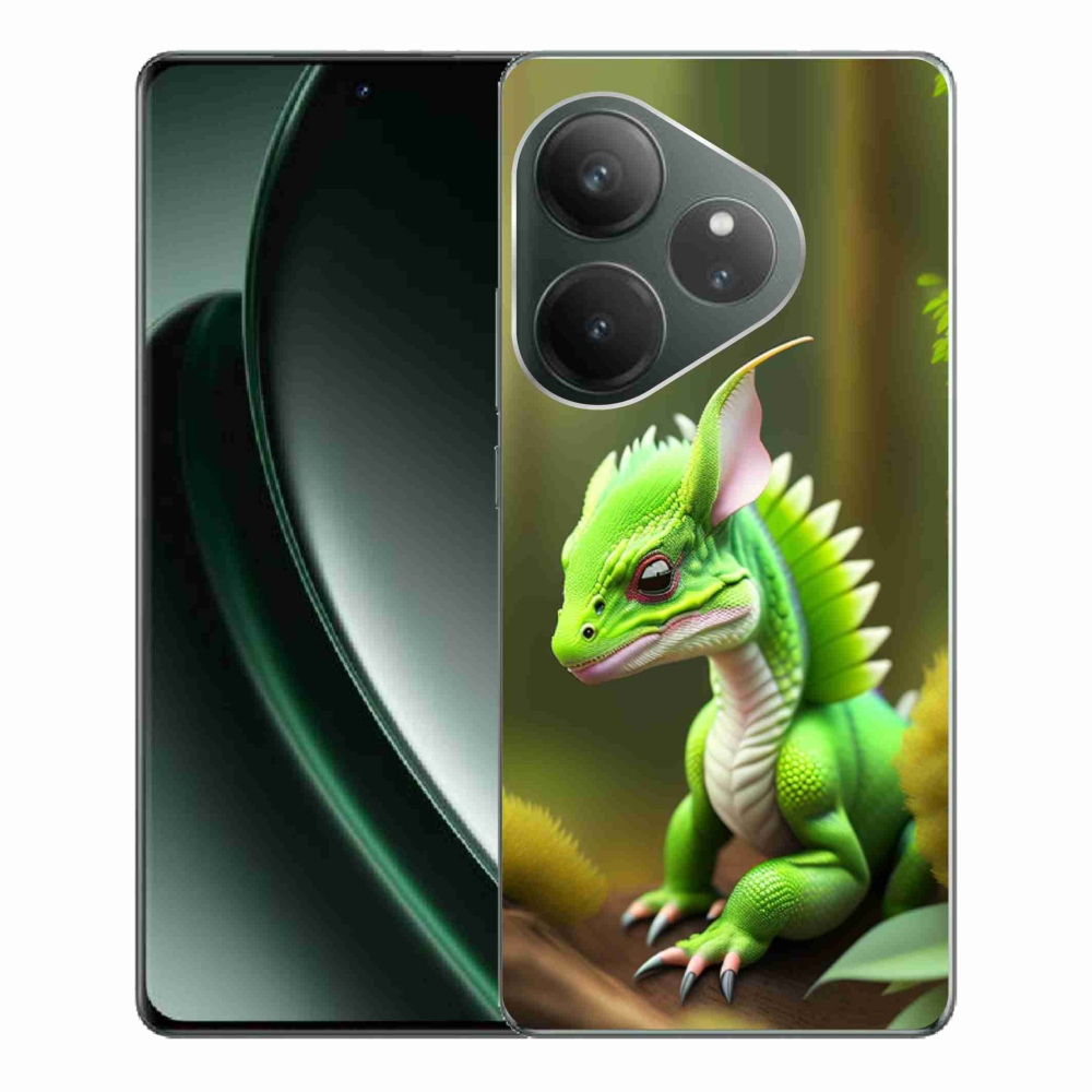 Gelový kryt mmCase na Realme GT 6 5G/GT 6T 5G - zelený dráček