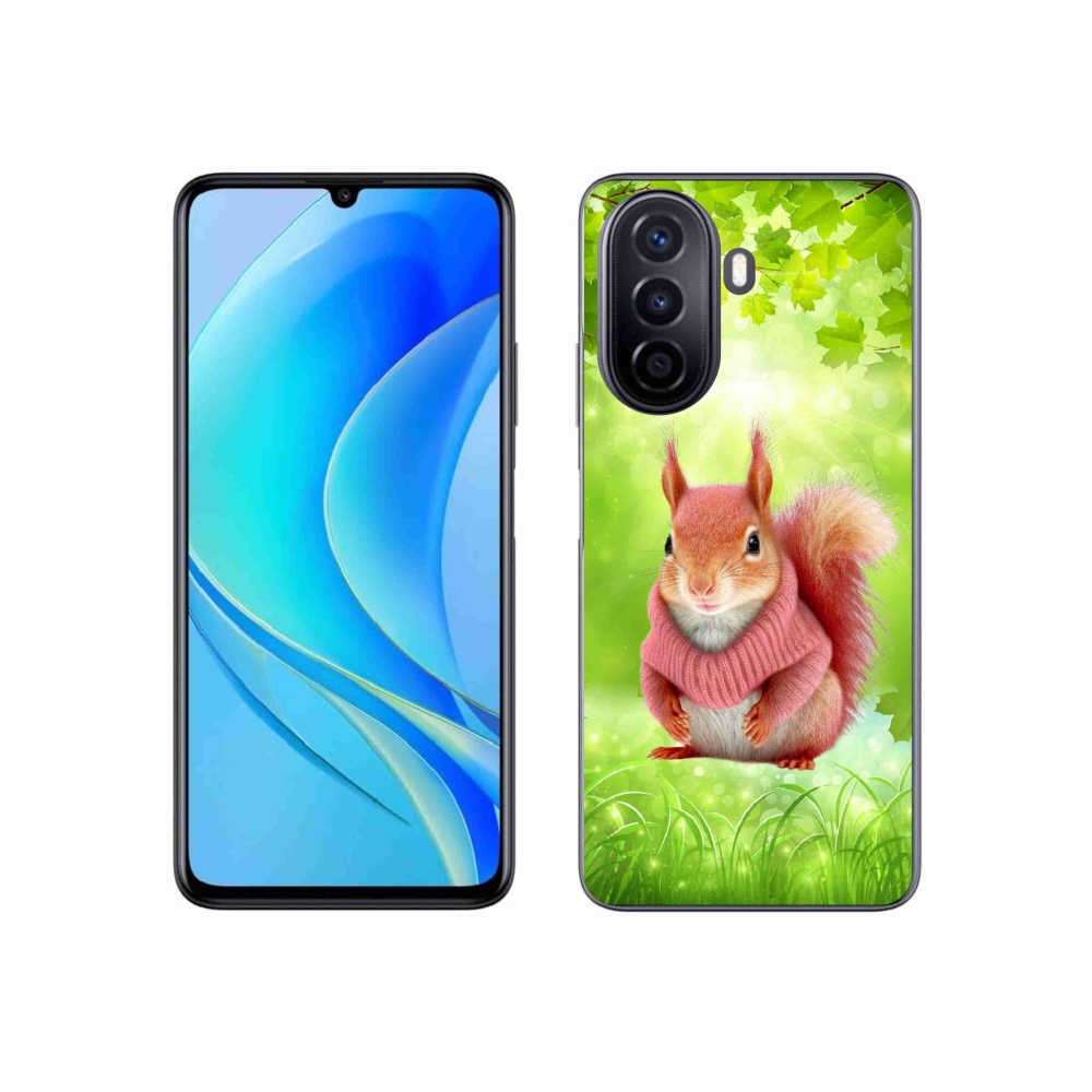 Gelový kryt mmCase na Huawei Nova Y70 - veverka ve svetru