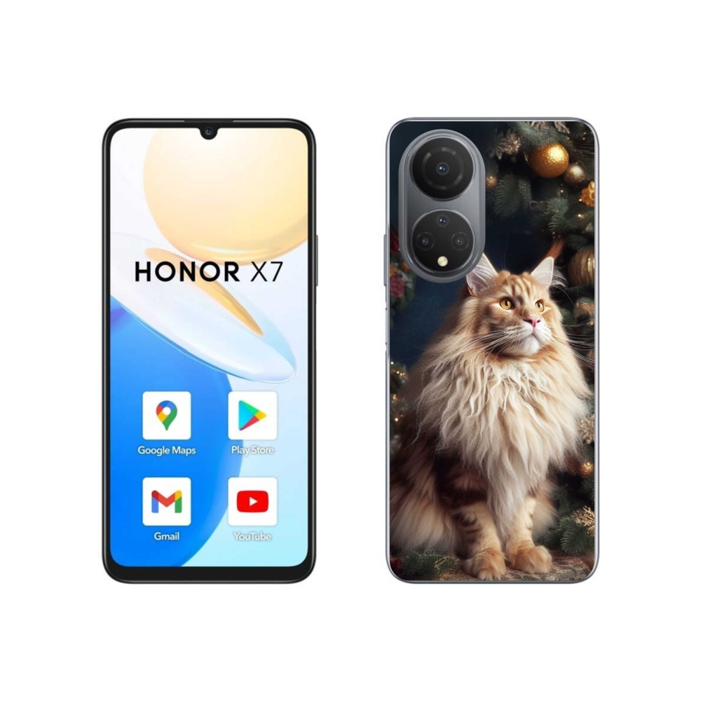 Gelový kryt mmCase na Honor X7 - kočka u stromku