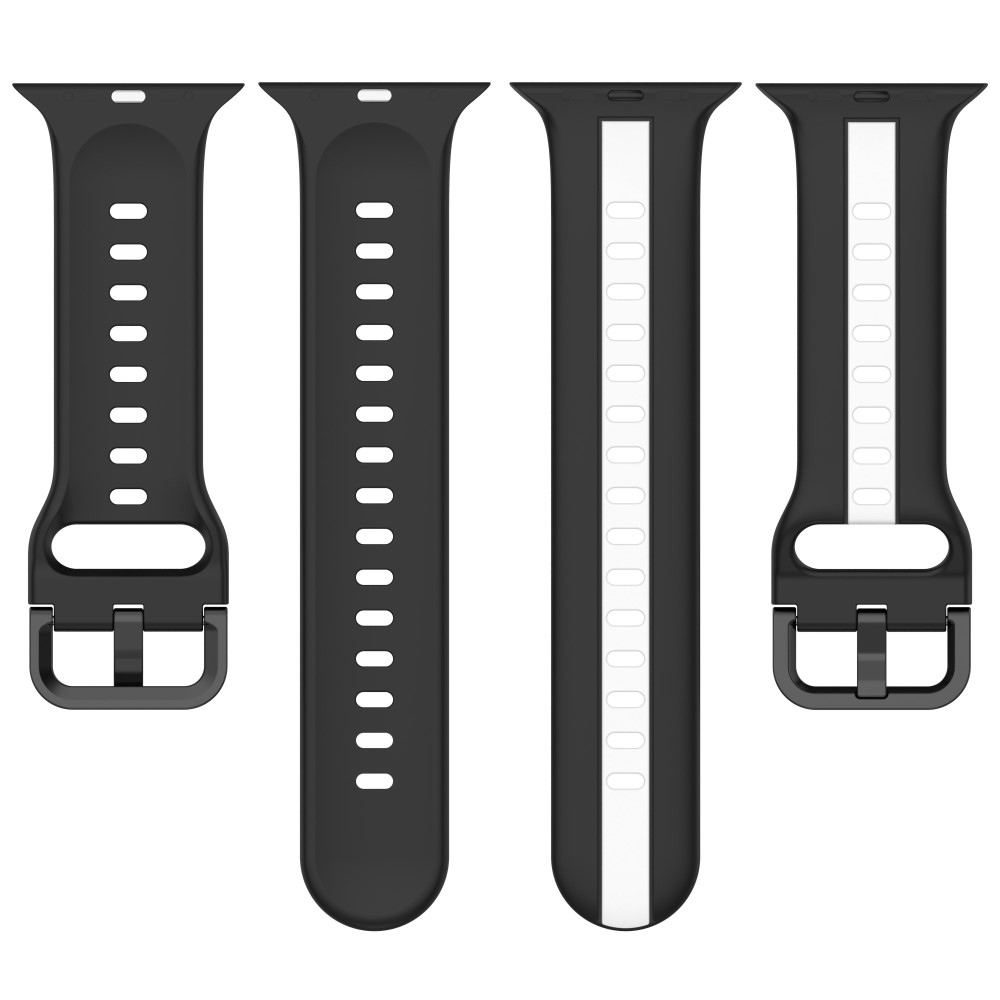 Strap silikonový řemínek na Apple Watch Ultra/Ultra 2 49mm/SE/SE 2022/2023 44mm/9/8/7 45mm/6/5/4 44mm/3/2/1 42 mm - černý/bílý