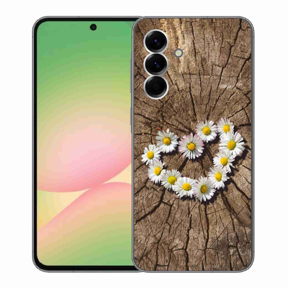 Gelový kryt mmCase na Samsung Galaxy A56 5G - srdce z kopretin