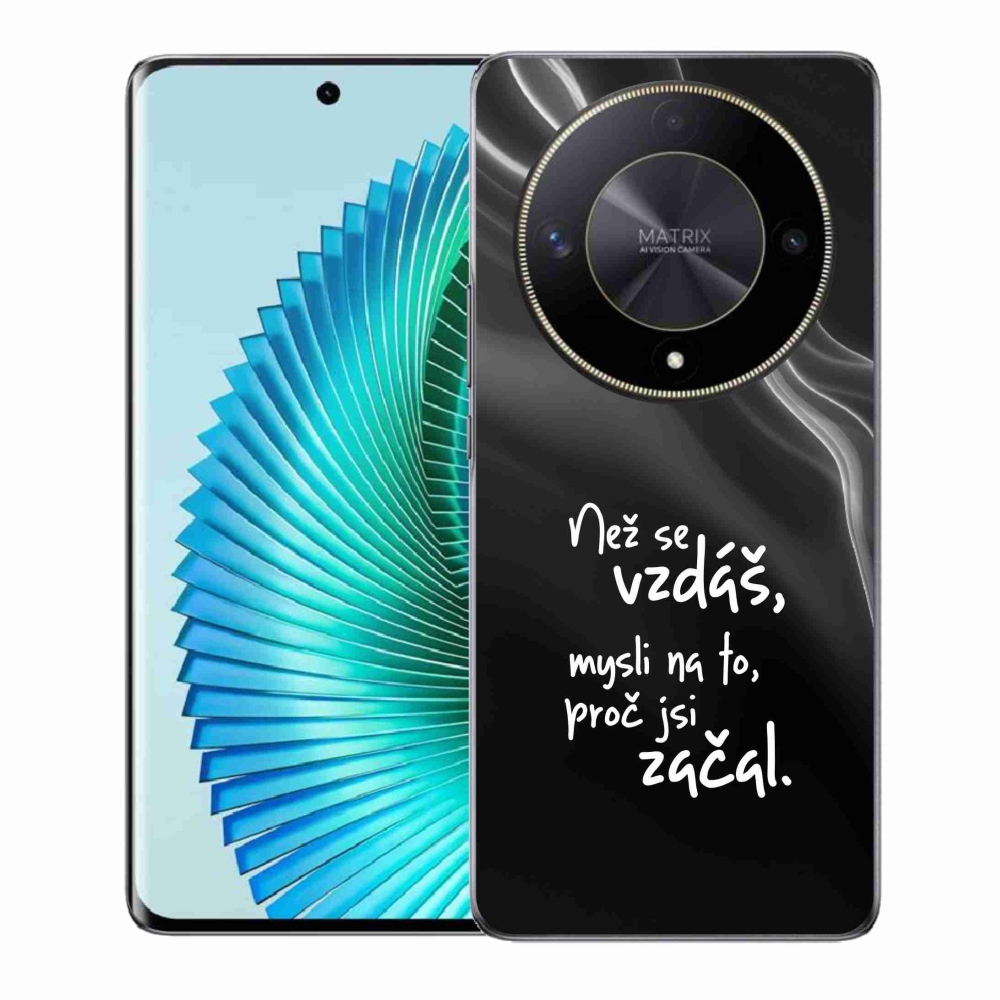 Gelový kryt mmCase na Honor Magic 6 Lite 5G - citát 2 černé pozadí