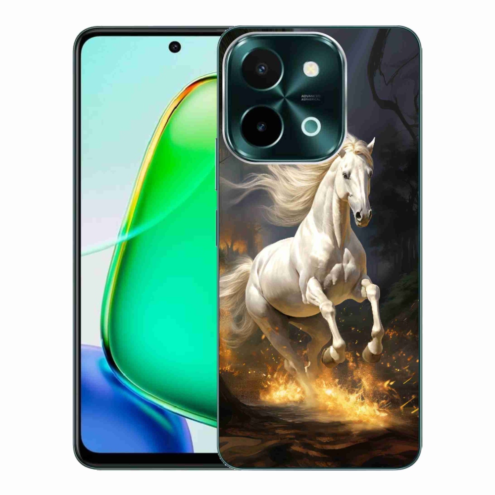 Gelový kryt mmCase na Vivo Y28 - bílý kůň 2