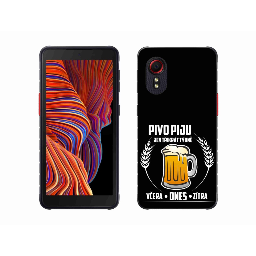 Gelový kryt mmCase na Samsung Galaxy Xcover 5 - pivní motiv černé pozadí