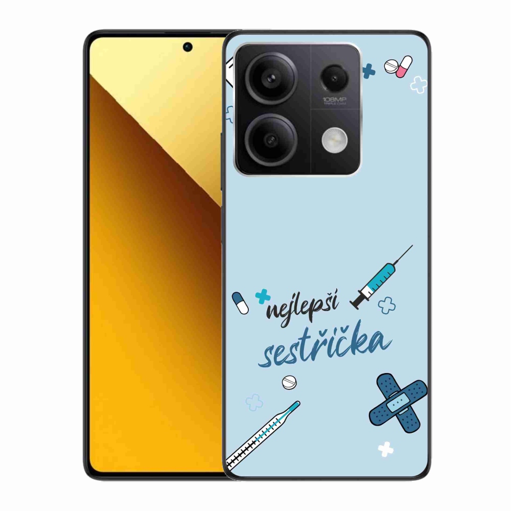 Gelový kryt mmCase na Xiaomi Redmi Note 13 5G - nejlepší sestřička modré pozadí