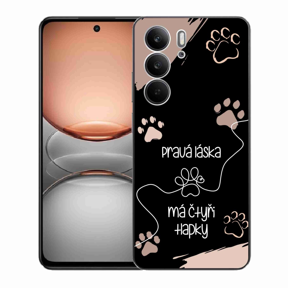 Gelový kryt mmCase na Realme C75 - psí motiv 1 černé pozadí