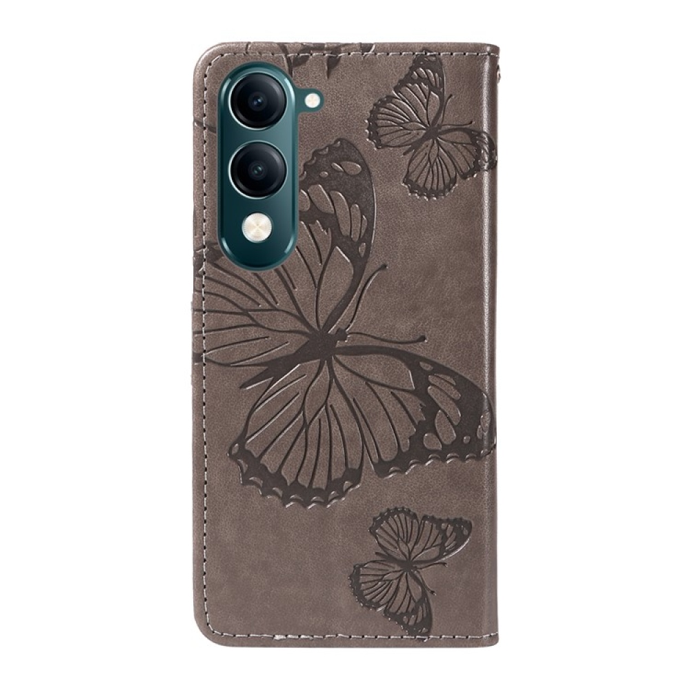 Big Butterfly knížkové pouzdro na Vivo Y29s 5G - šedé