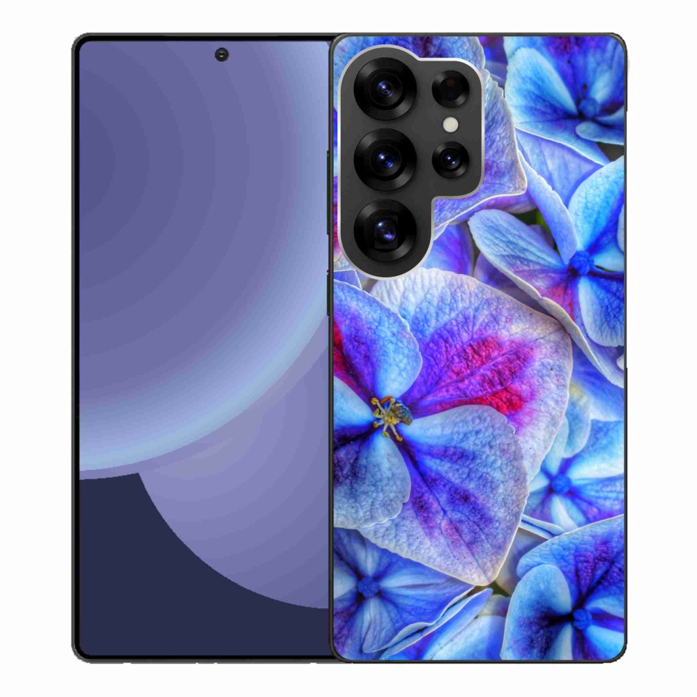 Gelový kryt mmCase na Samsung Galaxy S25 Ultra - modré květy 1