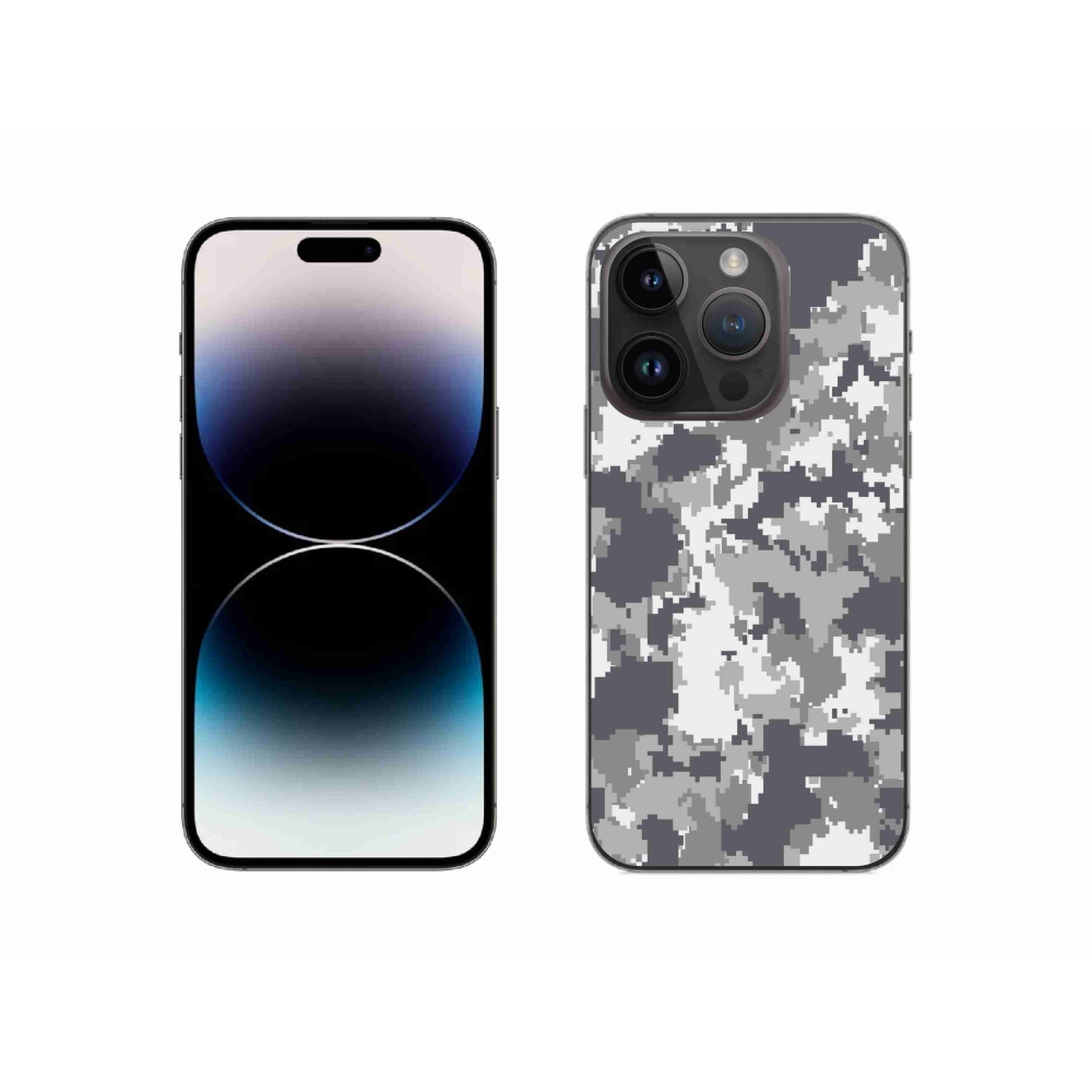 Gelový kryt mmCase na iPhone 14 Pro - maskáčový vzor 2