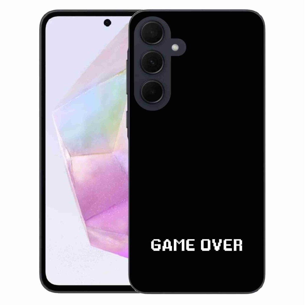 Gelový kryt mmCase na Samsung Galaxy A35 5G - game over černé pozadí