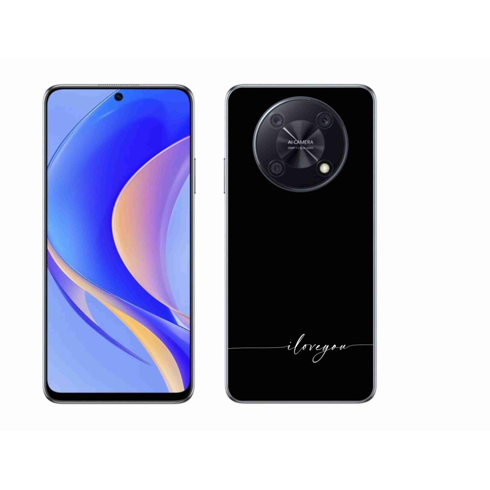 Gelový kryt mmCase na Huawei Nova Y90 - I love you černé pozadí