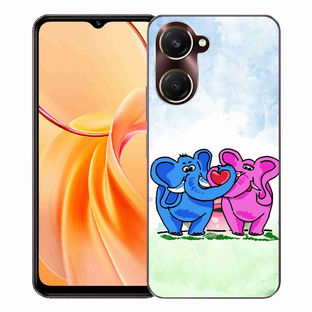Gelový kryt mmCase na Vivo Y28s 5G - zamilovaní sloni