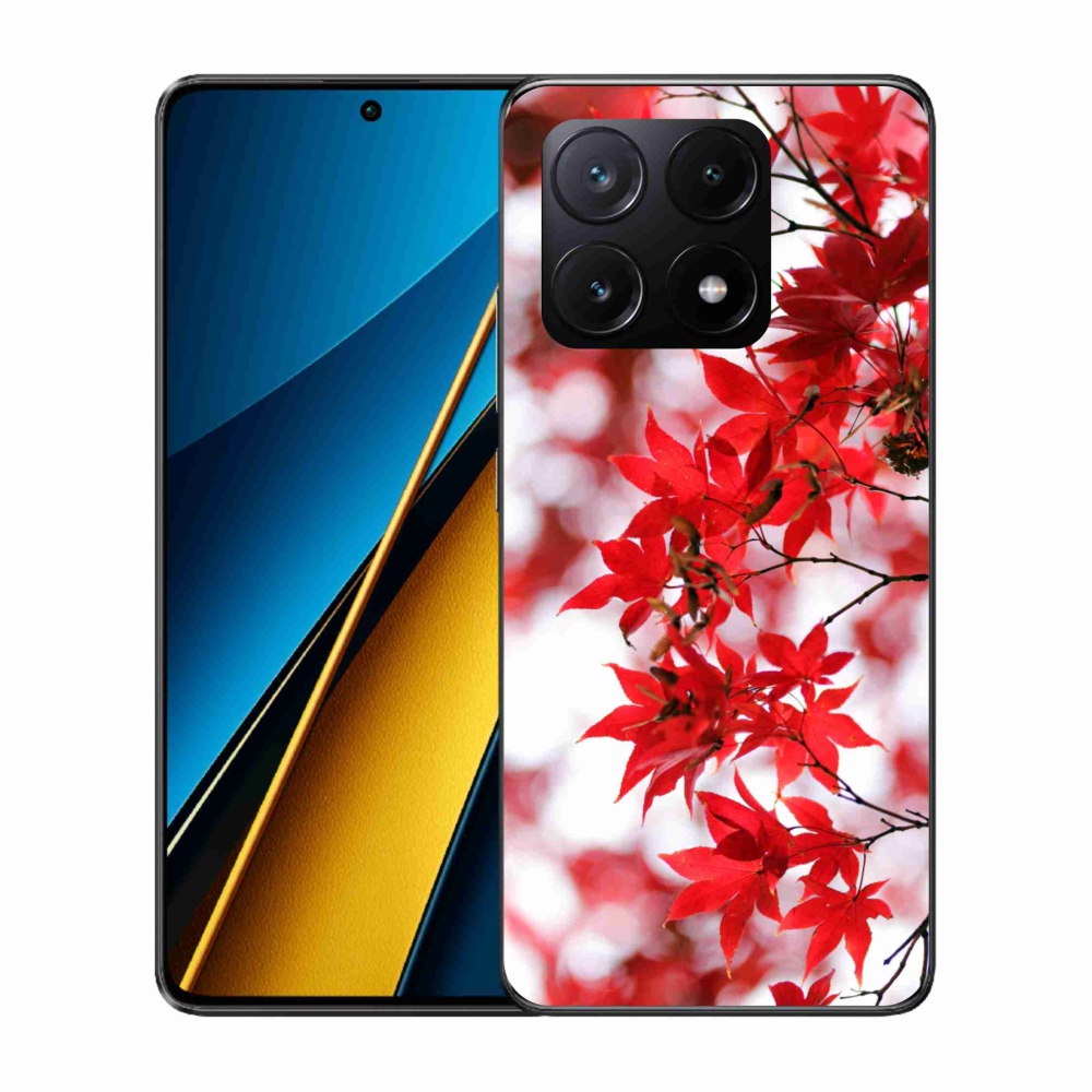 Gelový kryt mmCase na Xiaomi Poco X6 Pro 5G - červené listy