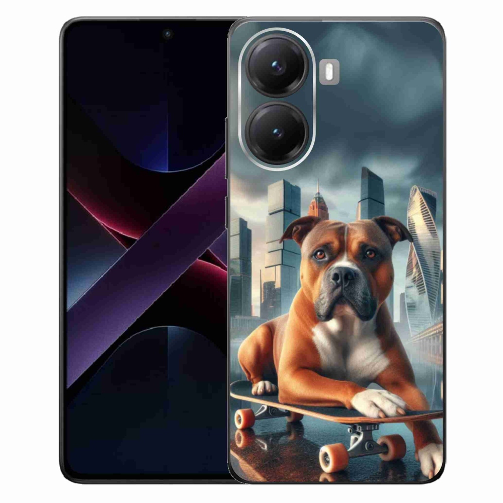 Gelový kryt mmCase na Xiaomi Poco X7 Pro 5G - pes na skateboardu